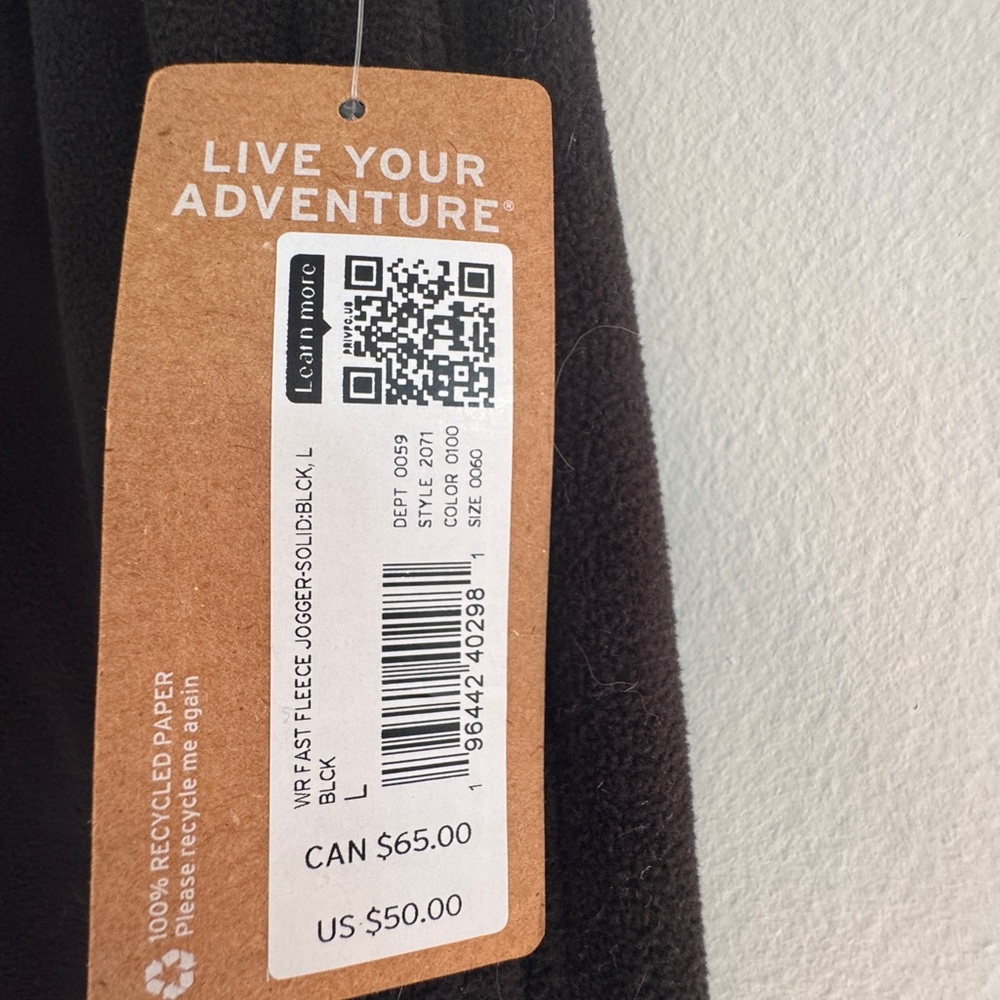 NWT- Eddie Bauer Black Fleece Joggers - Picture 3 of 6